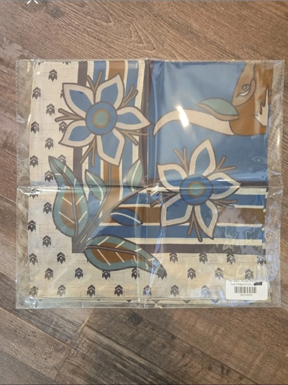 Double D Ranch Silk Teal, Brown & Cream Western Bandana Scarf